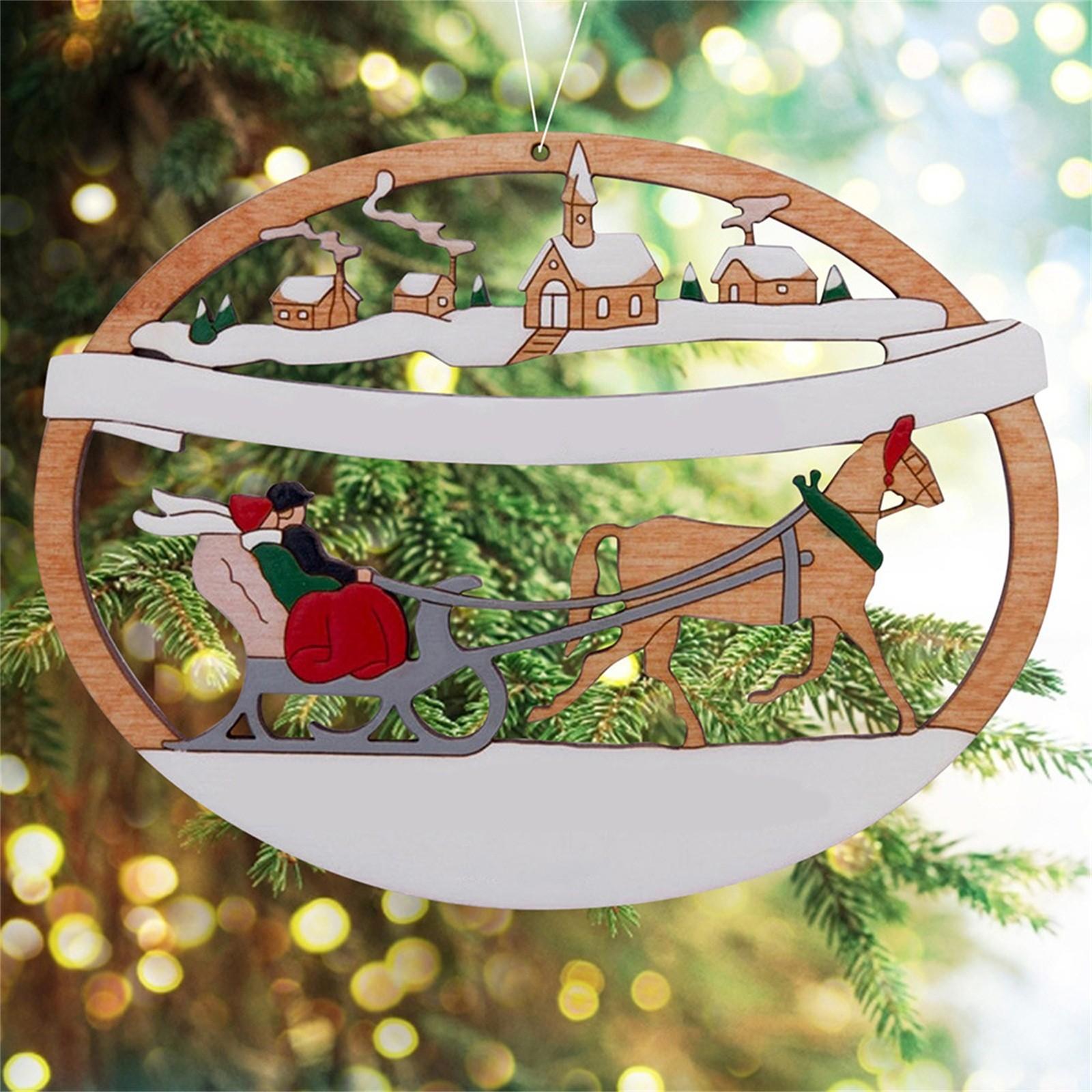 

Рождественский поезд Подвеска Рождественские украшения для дома Рождественская елка Подвесной орнамент One Size синий