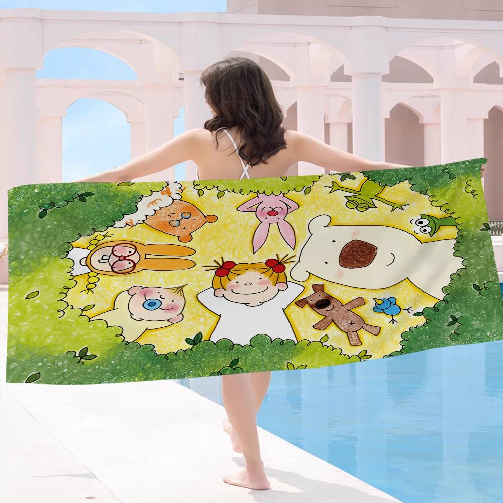 C-Coco-Chan Anime Bath Towel Microfiber Soft Water Absorbing Breathable For Girl Kids Decorative Cartoon Beach Towel