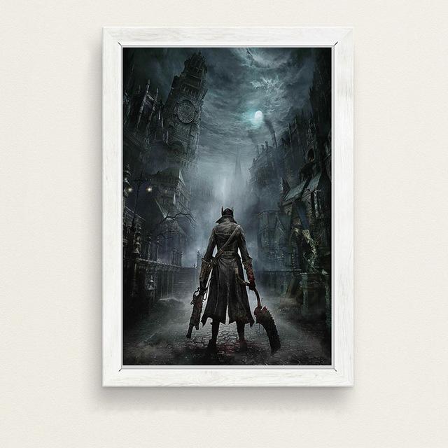 Bloodborne Game Hunter Canvas Painting Posters And Prints Wall Pictures For Living Room Vintage Decorative Home Decor Affiche