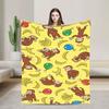 Curious George Pink Check Life Flannel Blankets Soft Throw Blanket for Bedroom Decorative Graphic Bedspread Sofa Bed Cover