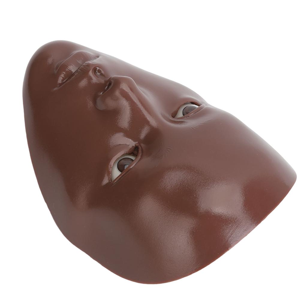 Sminkövningsansikte Återanvändbart Realistiskt 5D Helt Ansikte Silikon Sminkmannekäng med Ställ Svart