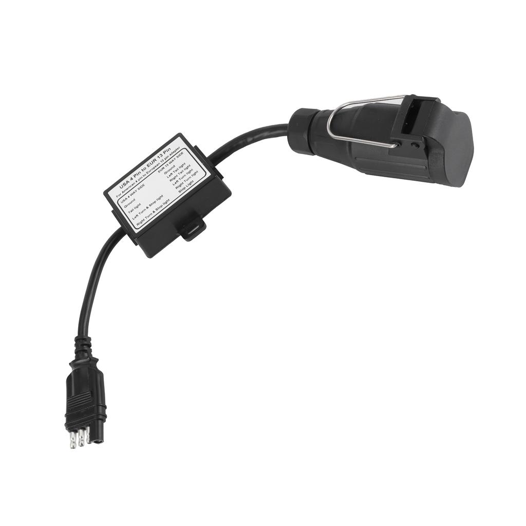 Trailer Connector US 4 Pin Flat Plug To EU 13 Pin Portable Trailer Light Circuit Wiring Converter