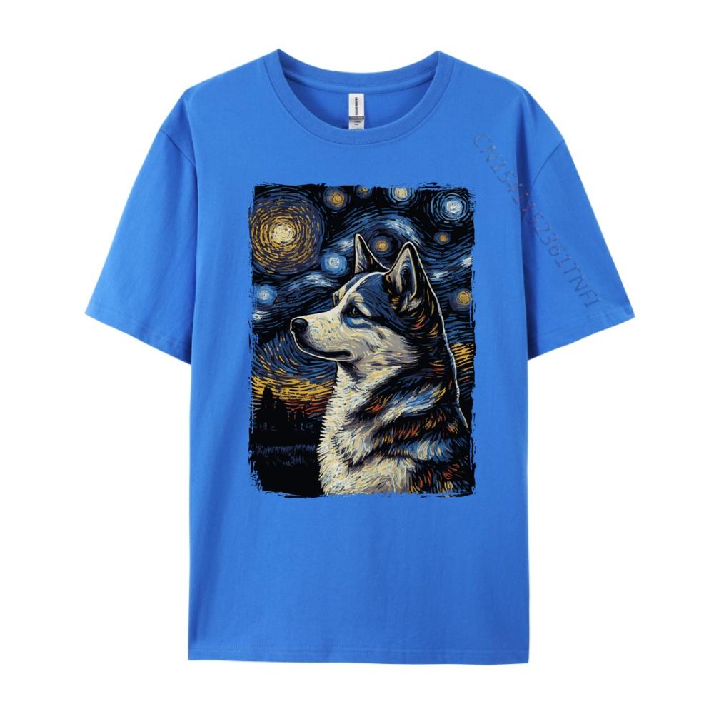 Husky Starry Night Sports T Shirt Men Mens Shirts Group Graphic T Shirts Woman Tshirt
