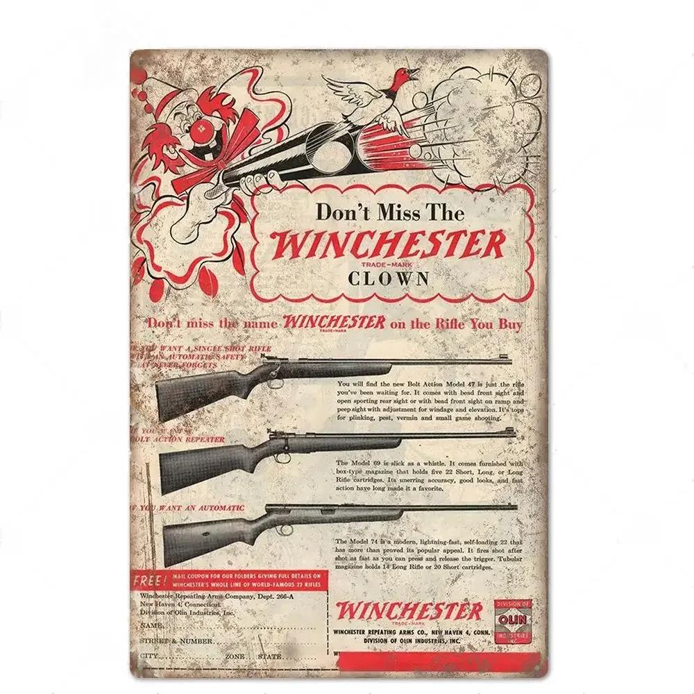 Retro Shooting Winchester Colts Metal Plaque Plate Painting Iron Tin Sign Wall Art Picture For Hunters Home Living Room Decor