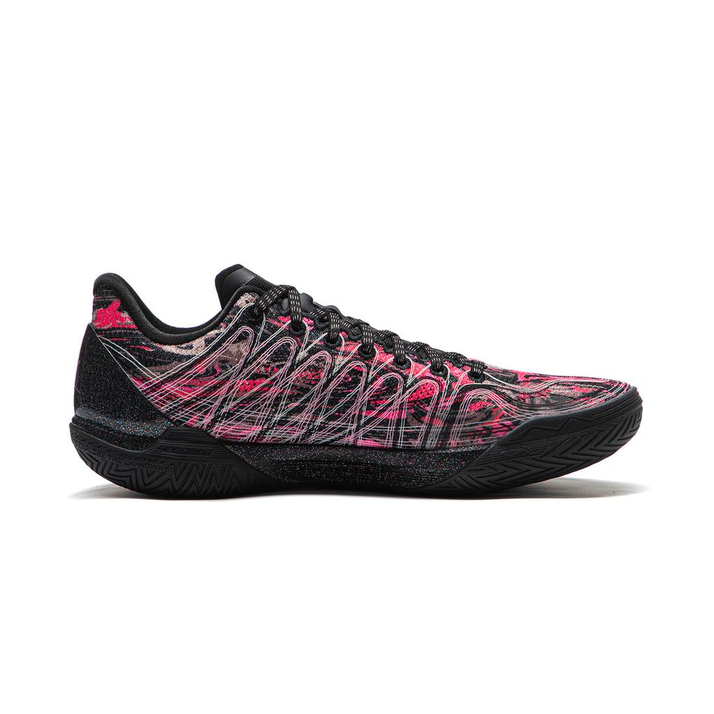 Li Ning Gamma 2 Low-Top Basketballschuhe Herren Schwarz Rosa ABAV033-7