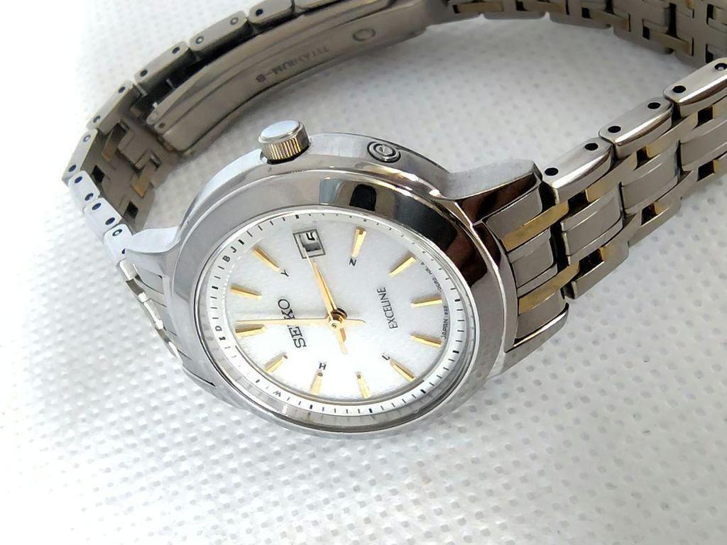[USED] Rare Seiko Exceline Titanium Radio-Controlled Solar Watch 1B22-0BJ0