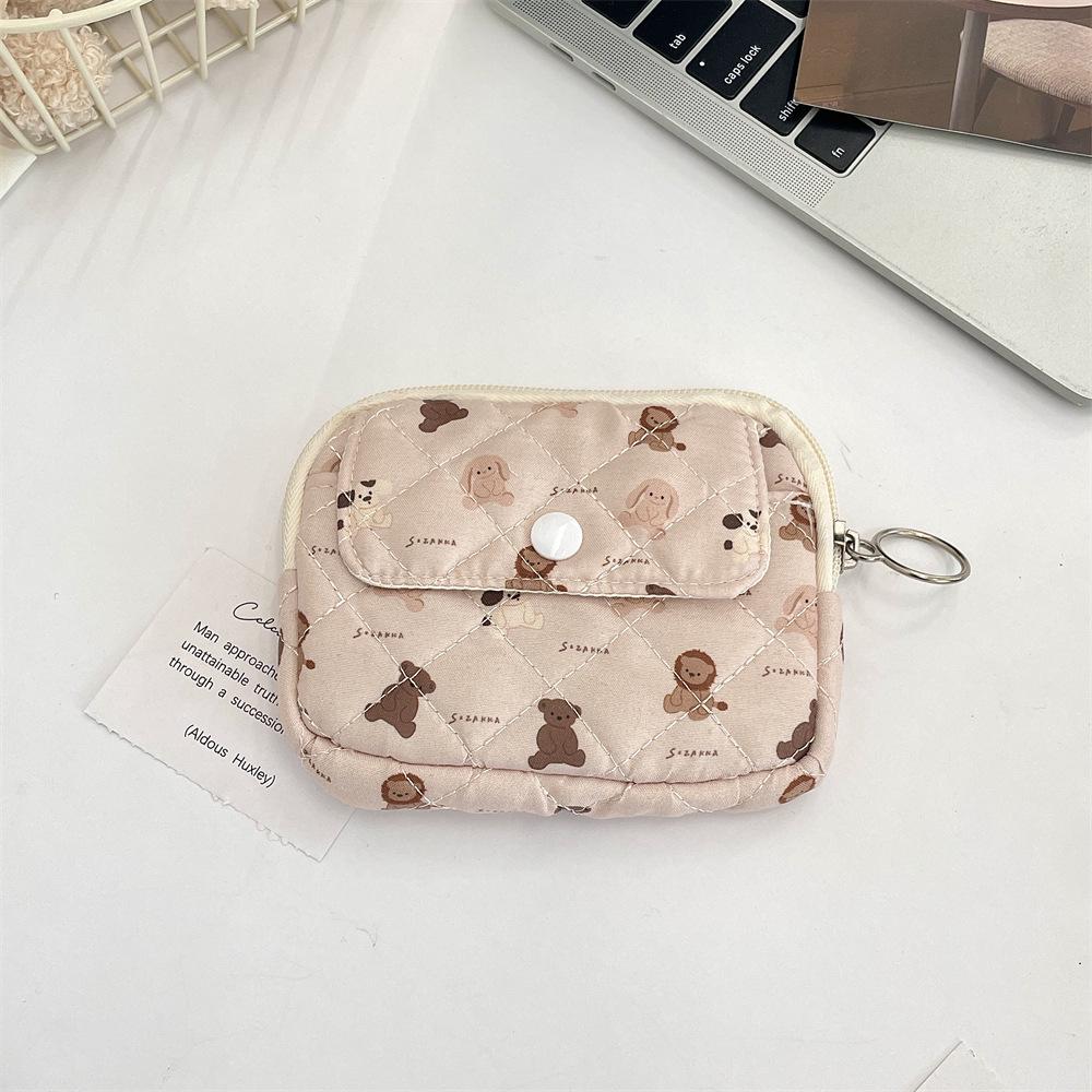 Cute Cartoon Floral Quilted Multifunctional Bag: Organizer, Document Holder, Coin Purse, Card Holder