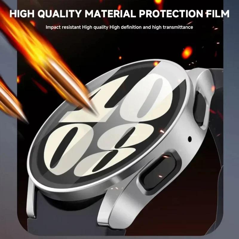 Case+Strap for Samsung Galaxy Watch 7 6 5 4 40mm 44mm Silicone Official Band PC Protector Cover Bumper Accessorie Galaxy Watch 7