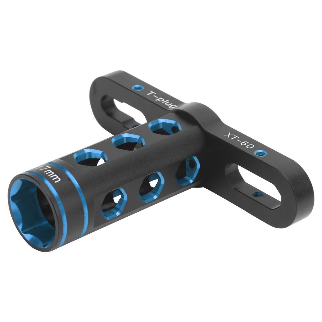 17mm 0.7in RC Hex Nut Socket Aluminium Alloy T Sleeve Maintenance Tool for 1 8 RC OffRoad Racing Car(Blue )