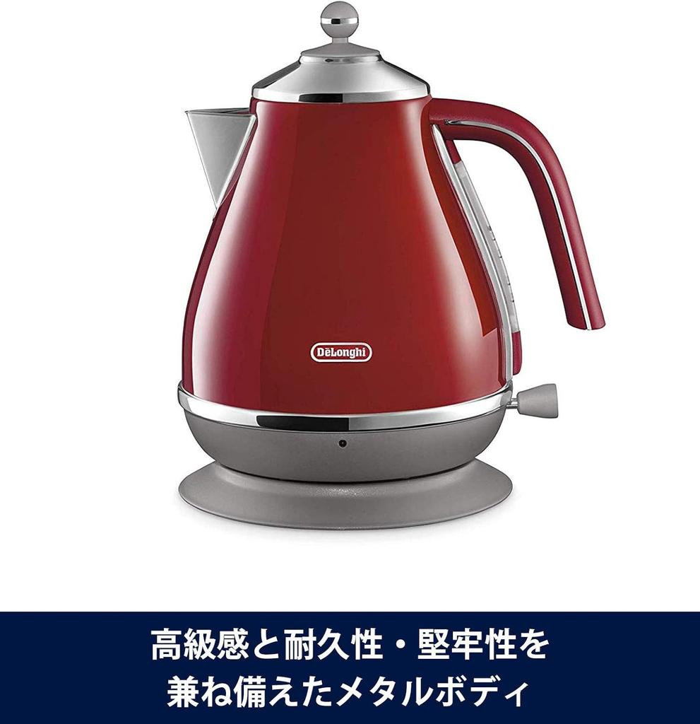 DeLonghi KBOC1200J-R [Electric Kettle Icona Capitals Tokyo Red] Japan Import