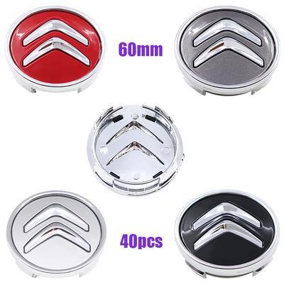 40 pièces 60mm 3D Logo Emblème de Voiture Cache-moyeu de Roue Accessoires de Style Autocollant de Jante Auto