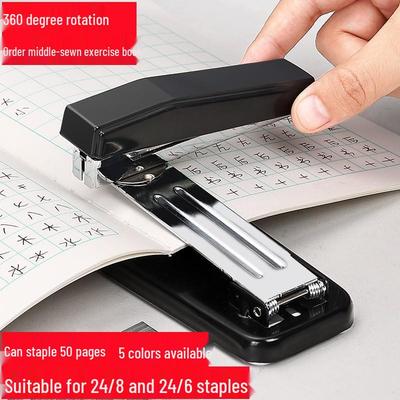 360° Rotatable Stapler, Large Size, Staples 50 Pages, Labor-Saving, Ideal for Office & Student Use