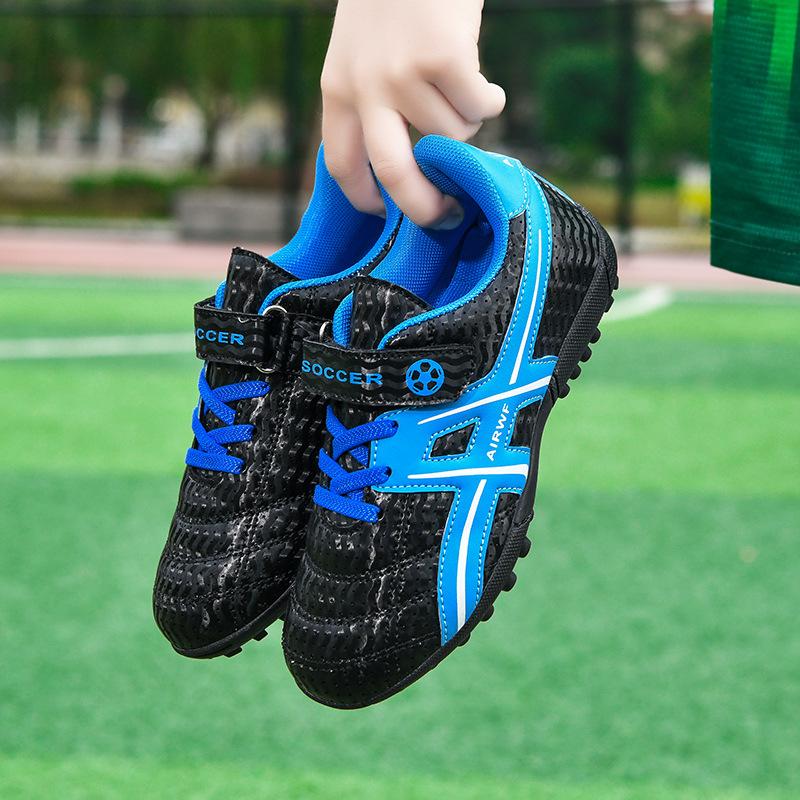 Children's Football Shoes Velcro Spikes Broken Nails Male and Female Students Game Training Non-slip Student Sports Shoes