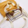 Little daisy corduroy women's shoulder canvas bag, art student make-up bag, leisure college wind crossbody shopping bag
