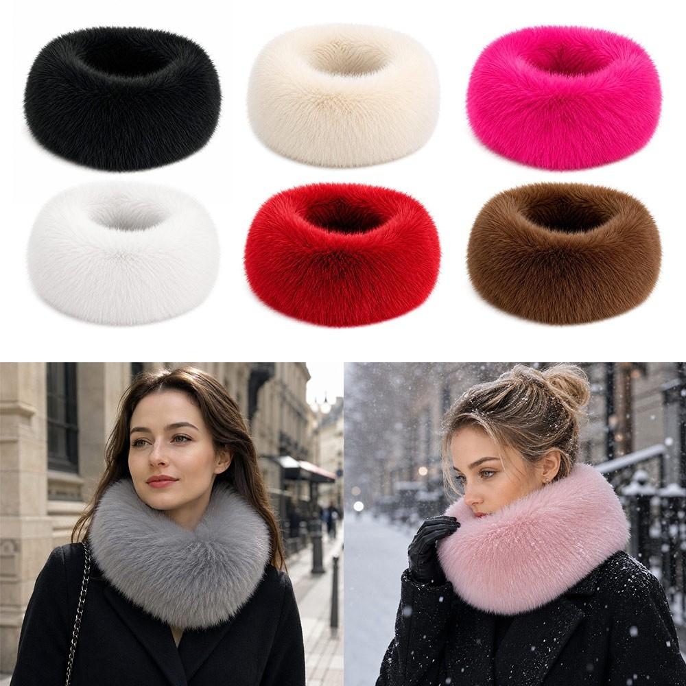 Soft Plush Texture Neck Scarf Solid Neck Wrap New Plush Neck Muffler Winter Accessory