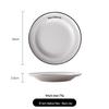 LISM Pure White Ceramic Dinner Plate with Black Trim