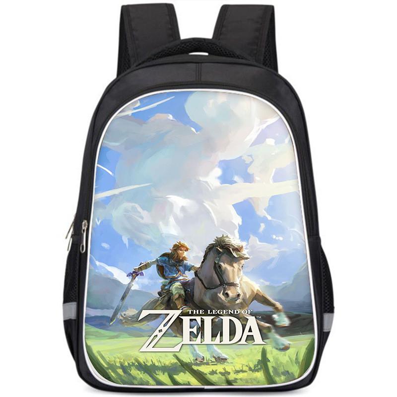 Ruime rugzak met Zelda-thema voor kinderen, lichtgewicht en ergonomische schooltas