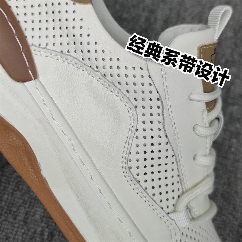 Soft Leather Men's Shoes 2025 Summer New Hollow Holes Breathable Versatile Lightweight Trend Men's Sports and Leisure Sandals