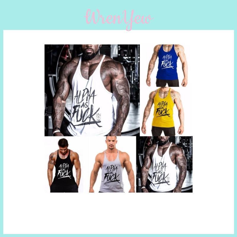 Tank Sports Homme Tops Débardeur Hauts Tshirt Maillot Muscle Gym Stringer Alpha