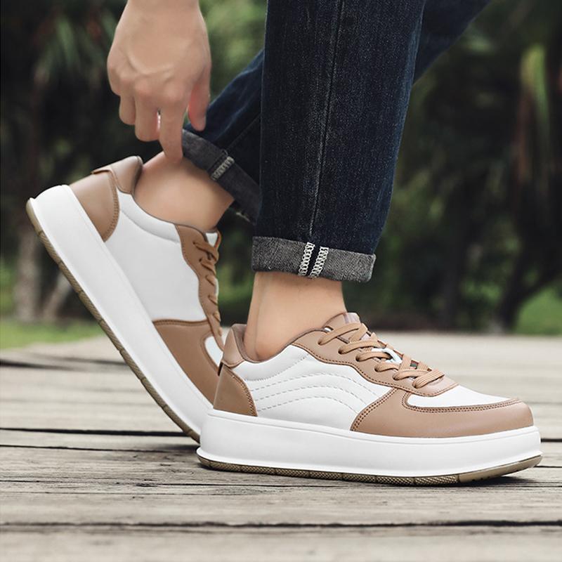 Übergröße Herren Skateboard Schuhe Leichte Trekkingschuhe Herren Weiche Outdoor Walking Schuhe Leder Sneaker Joggingschuhe Größe 39-48