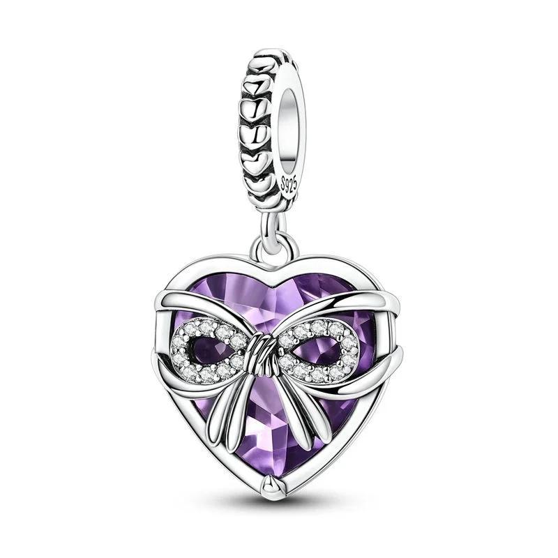 925 Silver Colorful Cat's Eye Charms Crystal Butterfly Beads Pendants Fit Bracelets Necklaces DIY Jewelry Gift