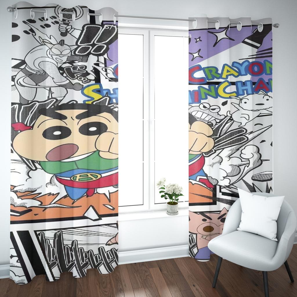 Cartoon Crayon Shin-chan Curtain Home Printing Curtains Living Room Children Bedroom Style Decoration Window Blackout