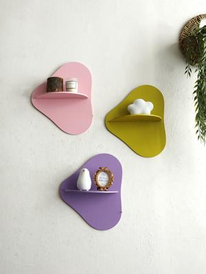 Scaffale da Parete Galleggiante Colorato Espositore in Legno Vassoio per Vasi di Piante Fiori Rastrelliera Portaoggetti Decorazione Artistica per Casa per Stanza di Ragazza Decorazione Murale Regalo