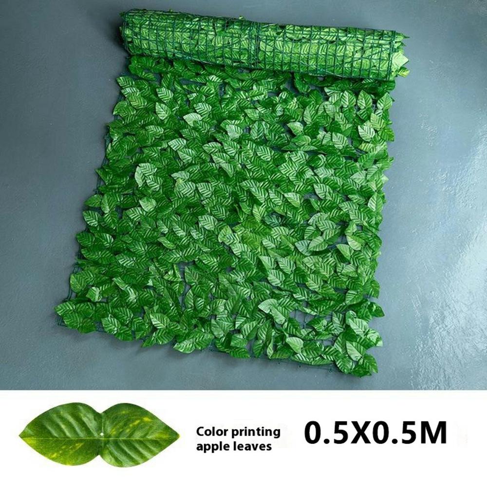 0.5x0.5m Faux Apple Leaf Artificial Hedge Privacy Screen Fence Panel Realistic Green Plant Barrier