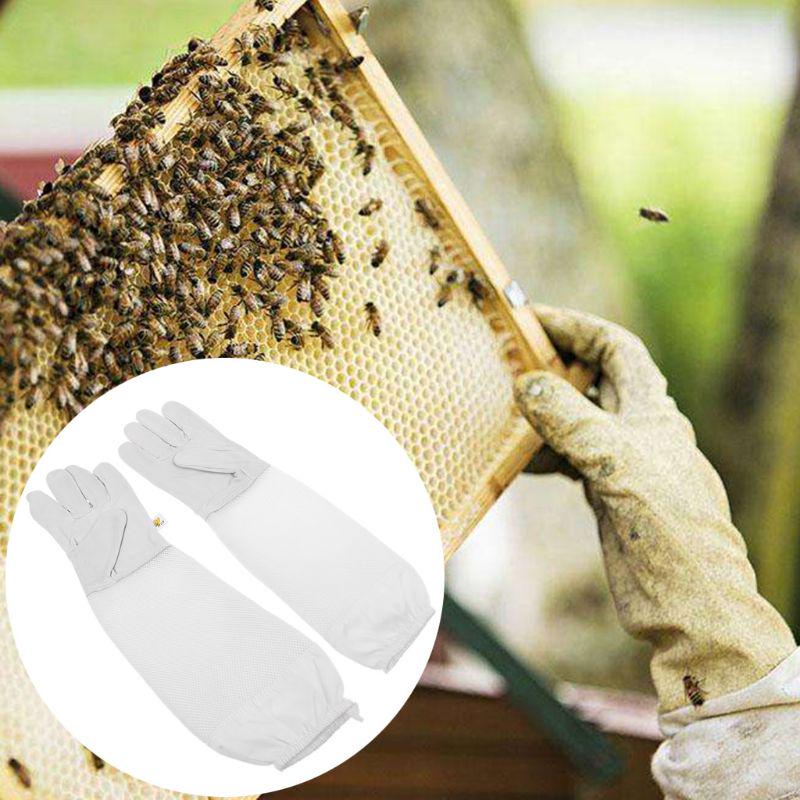 Beekeeper Protective Gloves Faux Goatskin Gloves Anti Bee Beekeeping Equipment