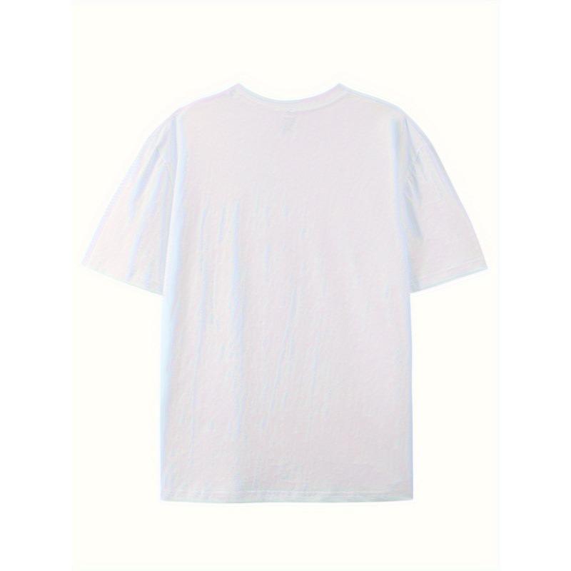 European sizes Simple and fashionable Q-letter printed men's round neck short sleeved T-shirt, comfortable and breathable casual sports top