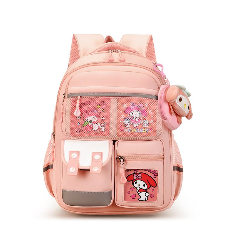 Lightweight Nylon Student Backpack With Color Blocked Design For Young Children