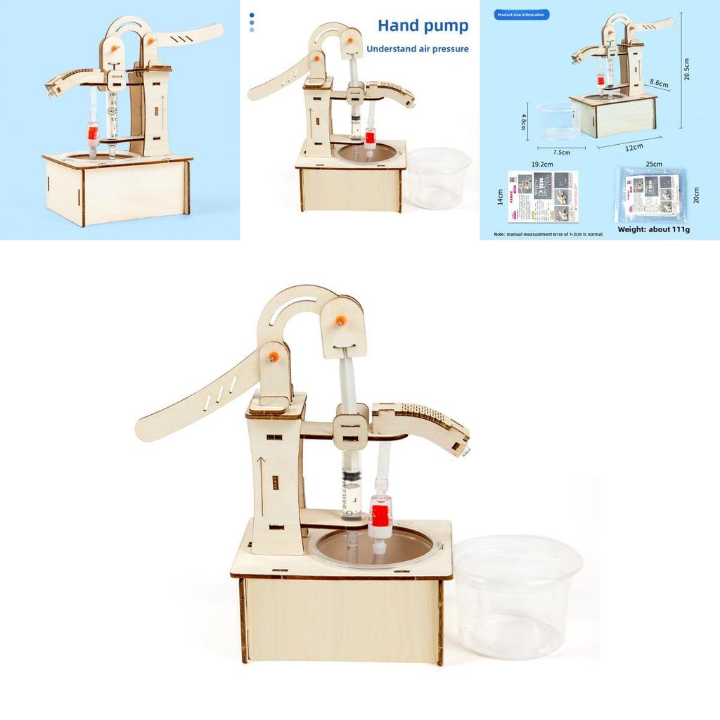 Simulated Wooden Pumping Water Machine Assembly Model Children Puzzle Toy Set For Learning