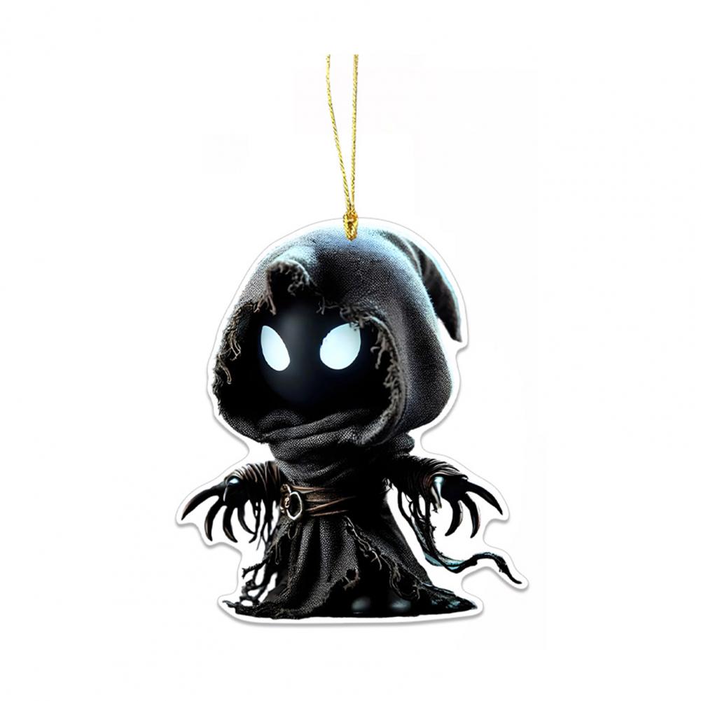 

Automobile Pendant Mysterious Car Charm Halloween Skeleton Man Pendant Set 2d Flat Acrylic Bag Charm Car Rearview for Christmas