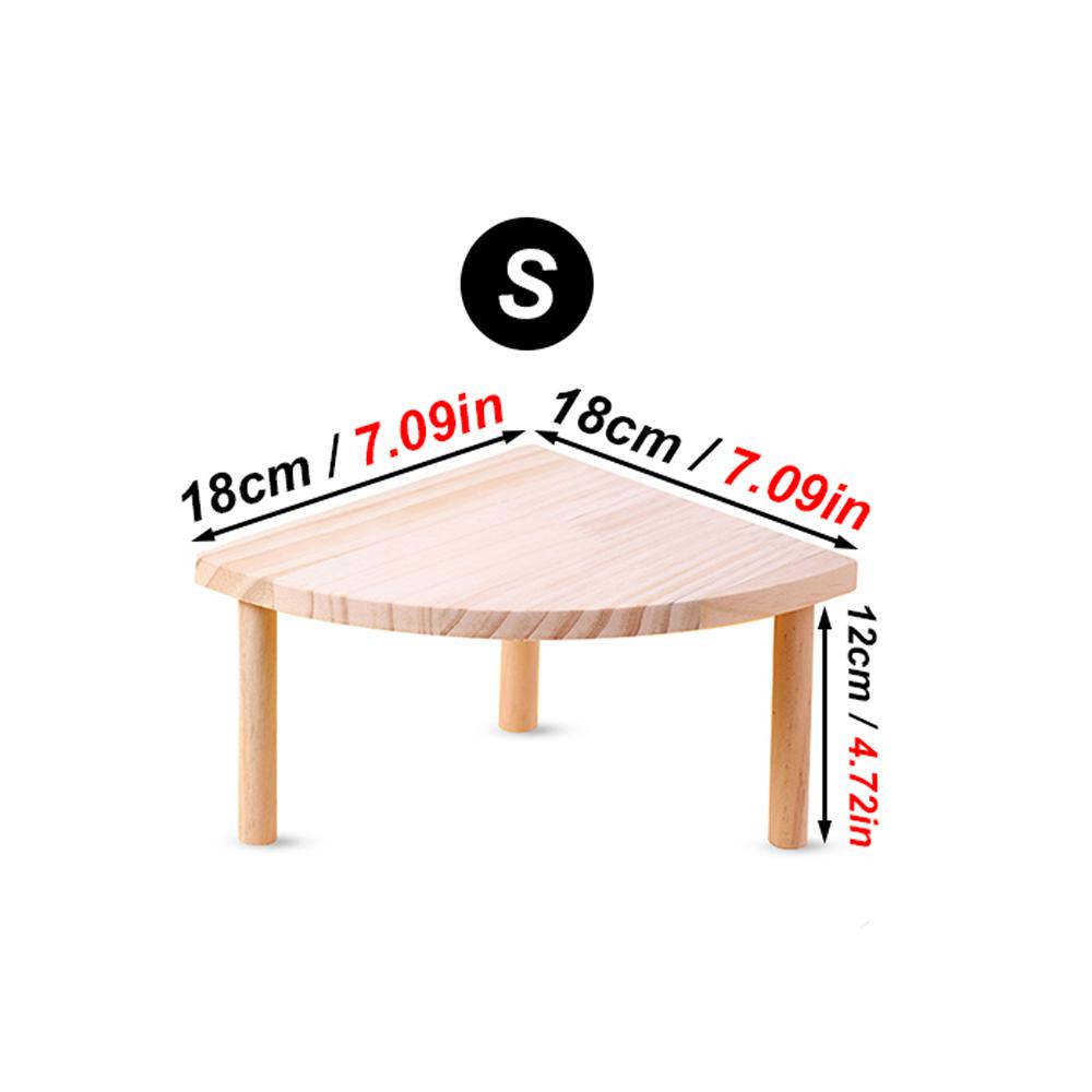 

1PC Wood Fan-shaped Platform Jumping Board Cage Landscaping for Small Animal Pet Hamster Mice Cage Accessories (without Stairs)