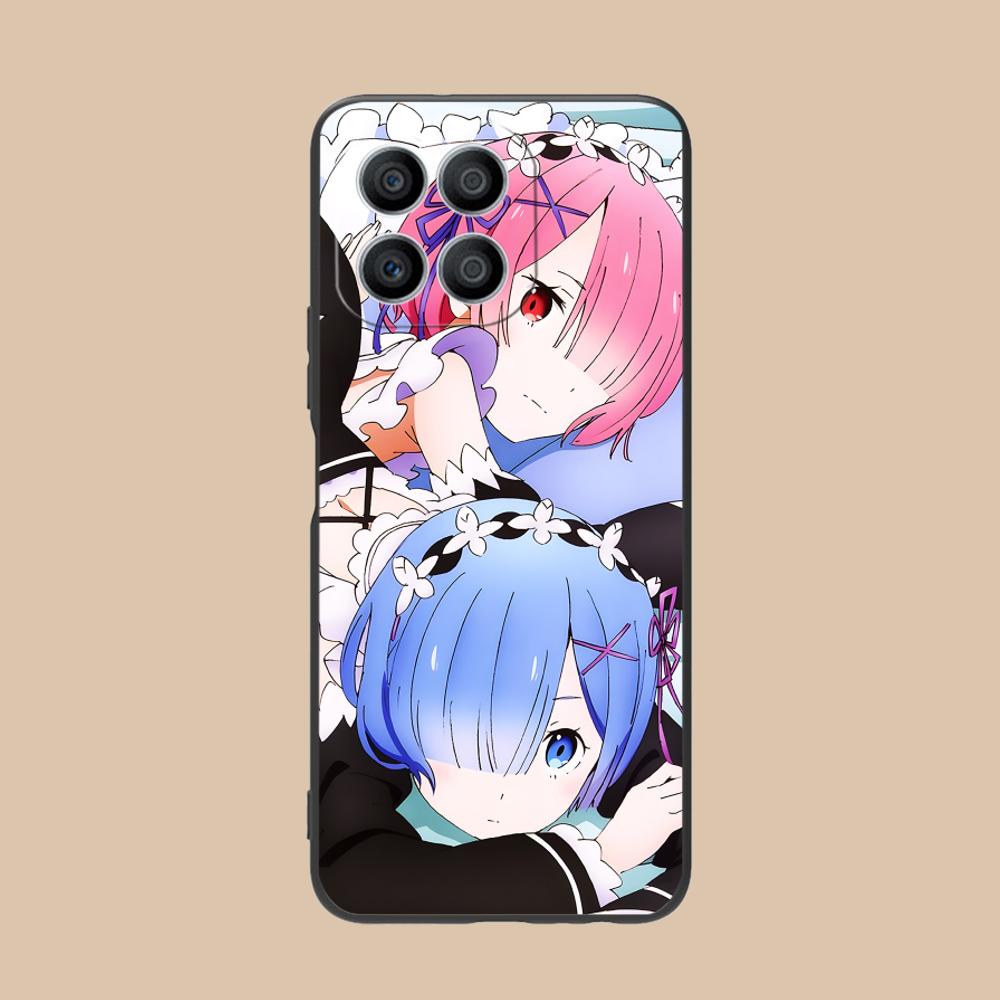 ReZero Rem Ram Matte TPU Mobile Phone Case for Honor 90 80 70 60 50 30 20 10 9 8 7 Pro S SE Lite 5G Colorful Printing Cover