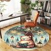 1pc Bear Book Round Chair Mat Area Rug - Non-Slip, Floor Mat for Office, Bedroom, and Indoor Decor -1002072