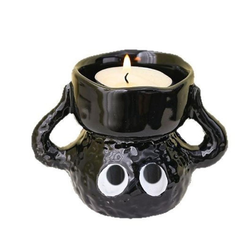 Unique Small Cartoon Briquette Candle Holder Ceramics Tealight Candle Stand for Home Decors Living Room or Bedroom