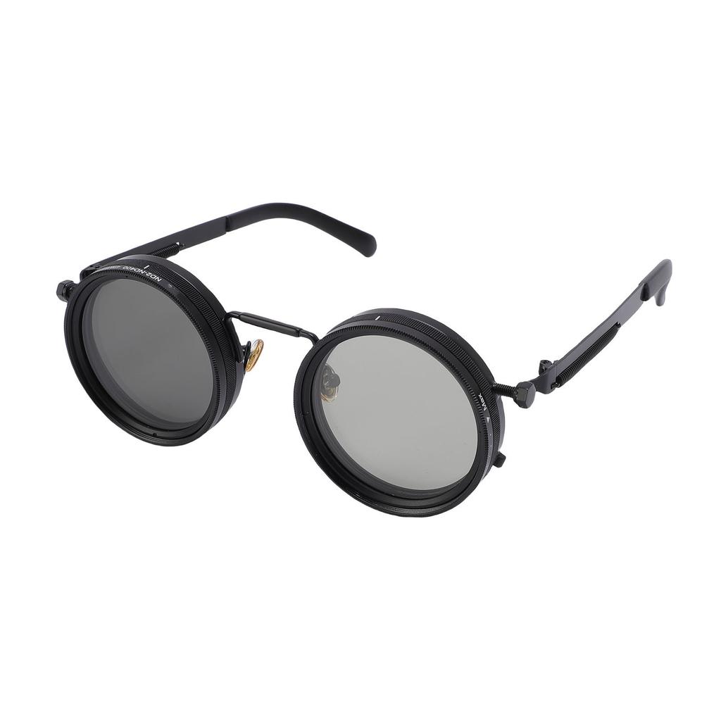 Adjustable Tint Sunglasses 9 Gears ND2 400 Filter 49MM Round Polarized Fishing Sunglasses for Outdoor Exploration