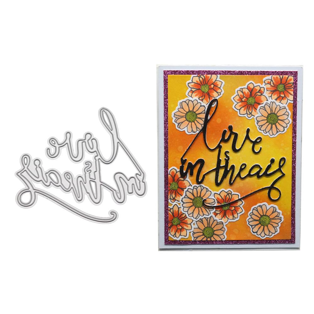 Love Is In Zhe Air Frame Metal Silvery Stencil Embossing Cutting Dies For Diy Scrapbooking Paper Album Cards Making