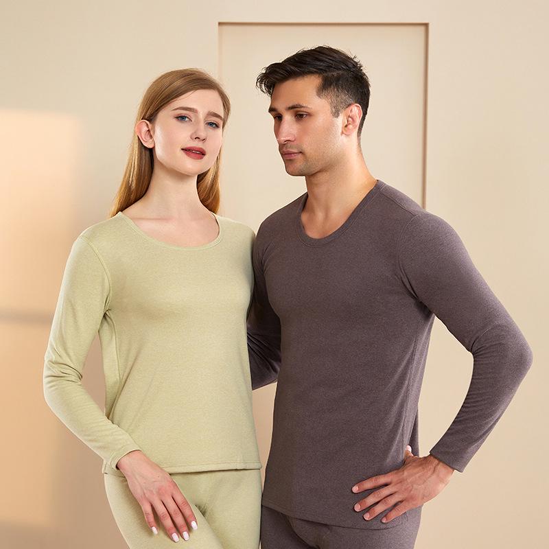 Men's and Women's Plus Velvet Thermal Underwear Set - Cashmere Silk Autumn Winter Base Layer