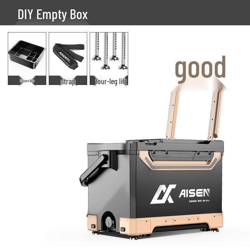 Aisen S9 Black Gold 2025 Multifunctional Ultralight Fishing Box Set - Ultra-Hard and Thickened Design