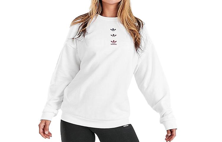 

Adidas Originals Sweatshirts Women s White Crew Neck Moderate Regular GL4291 32