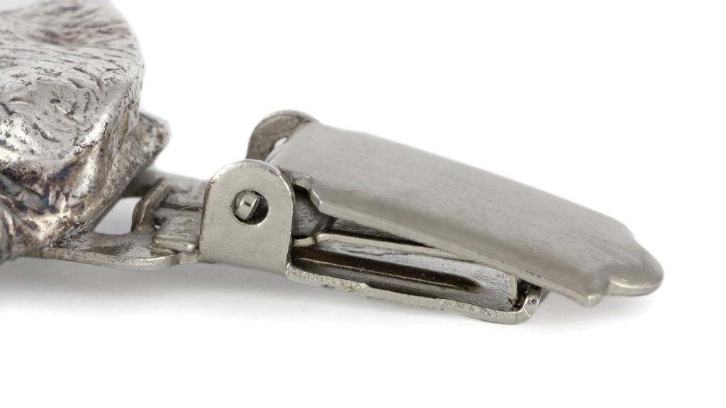 Dachshund Wire-haired, Wiener dog, Badger dog – Brooch with a clip, holder for a start number – Design 01 | Art-Dog