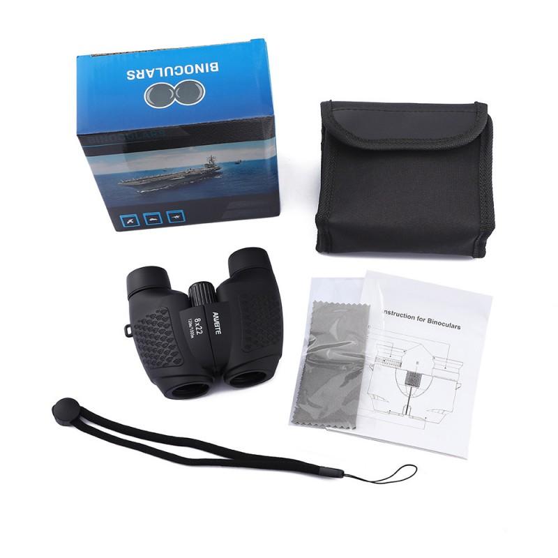 8x22 Compact Binoculars Outdoor Hiking Birdwatching Travel Lightweight Waterproof