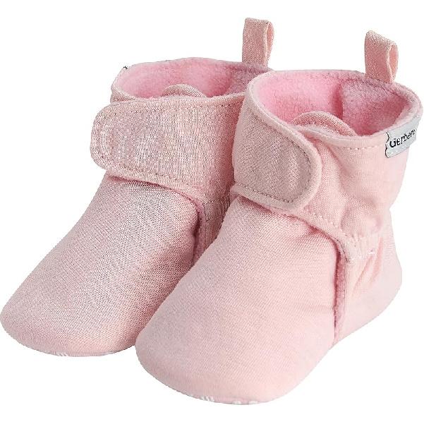 Gerber Baby Fleece Lined Wrap Fasten Non Skid Soft Slipper Booties 0-3 Months Infant