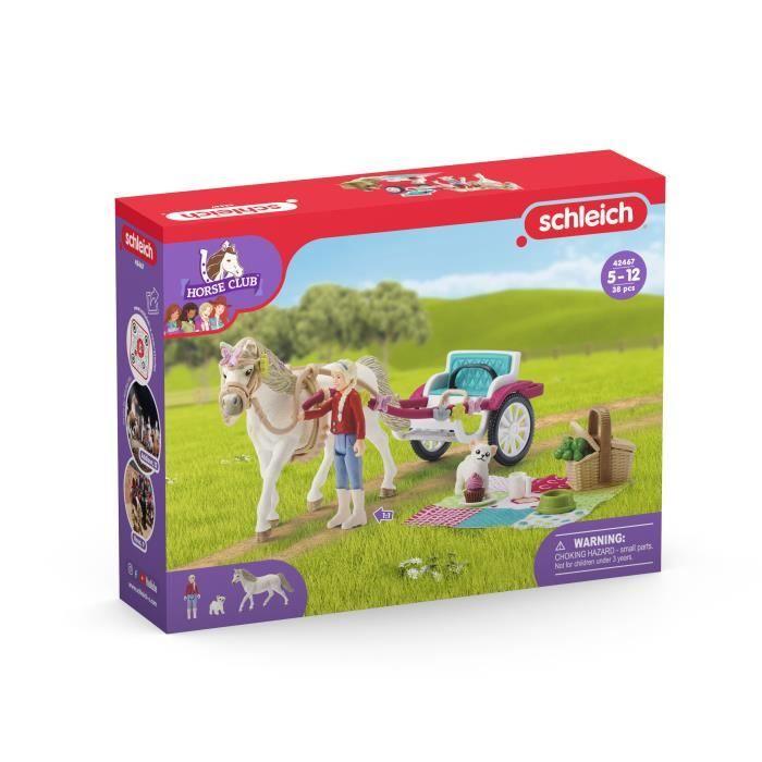 Horse Carriage for the Equestrian Show, Schleich Box with 32 Elements Included Including 1 Schleich Horse and 1 Character, Box