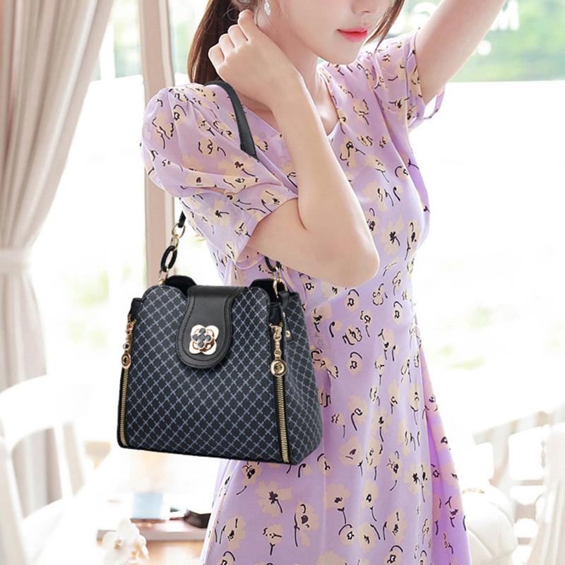 Large shoulder bag for women checkered flip print bucket bag crossbody bag luxury design trendy new