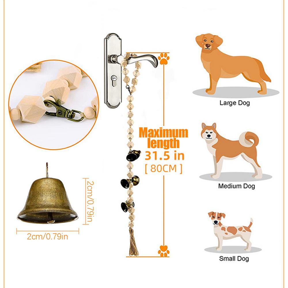 

Potty Training Bells For Dogs Pee Trainer Alarm Wooden Beaded Dog Potty Training Bell For Bathroom Bedroom Patio Outside Toilet