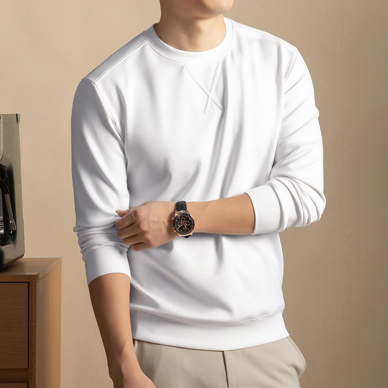 2025 Spring/Autumn Men's Trendy Long Sleeve Sweatshirt: Luxurious Casual Crew Neck Top
