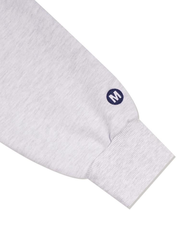 LA MAISON STUDIO Women'S Crop Le Lis Foamed Embossed Embroidery Sweatshirt Ash Gray Navy (Fcb4Ts360W)
